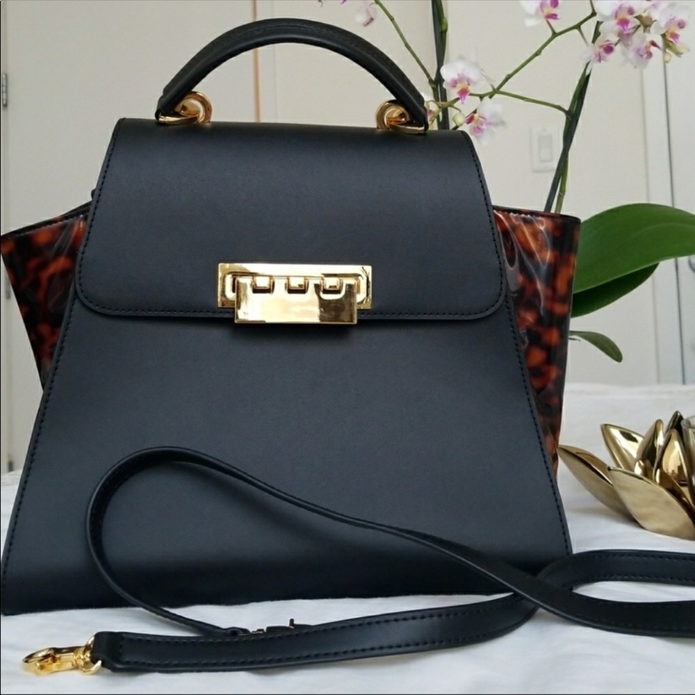Zac Posen Eartha bag - Matte Black + Tortoise side
